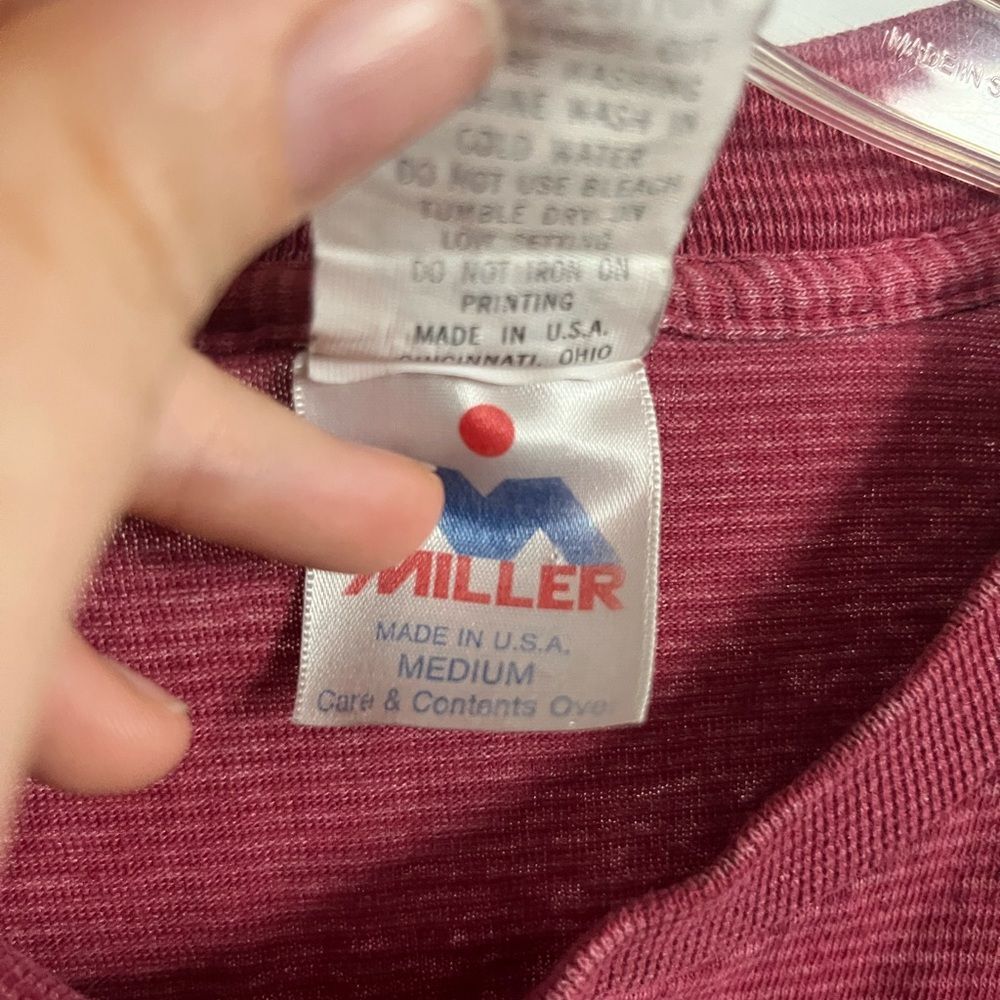 Vintage 90s Disney Mickey Golf Club Embroidered Red Striped T-Shirt- Size‎ M - Picture 4 of 6